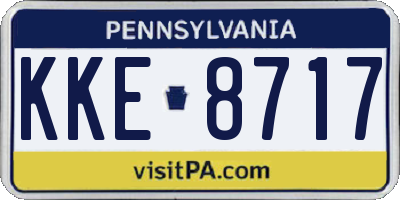 PA license plate KKE8717