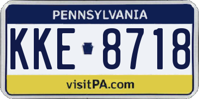 PA license plate KKE8718