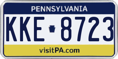 PA license plate KKE8723