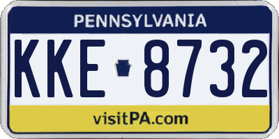 PA license plate KKE8732