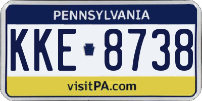 PA license plate KKE8738