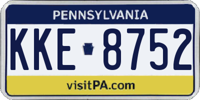 PA license plate KKE8752