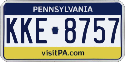 PA license plate KKE8757