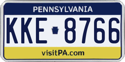 PA license plate KKE8766