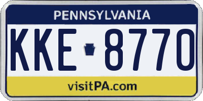 PA license plate KKE8770