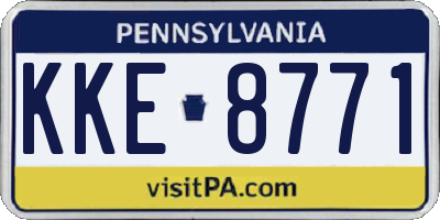PA license plate KKE8771