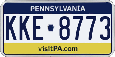 PA license plate KKE8773