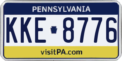 PA license plate KKE8776
