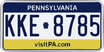 PA license plate KKE8785