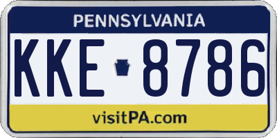 PA license plate KKE8786