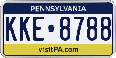 PA license plate KKE8788