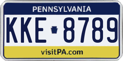 PA license plate KKE8789