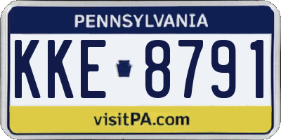 PA license plate KKE8791