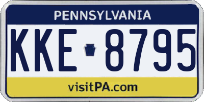 PA license plate KKE8795