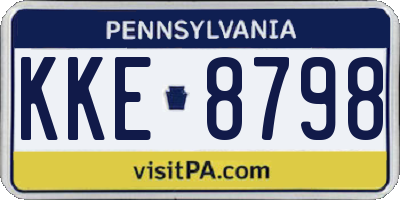 PA license plate KKE8798