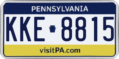 PA license plate KKE8815