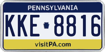 PA license plate KKE8816