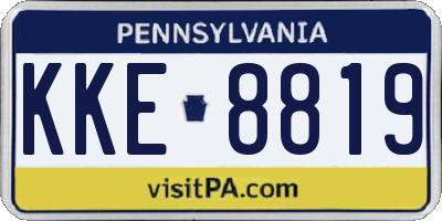 PA license plate KKE8819