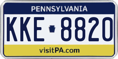 PA license plate KKE8820