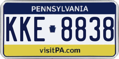 PA license plate KKE8838