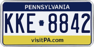 PA license plate KKE8842