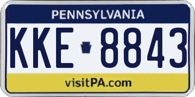 PA license plate KKE8843