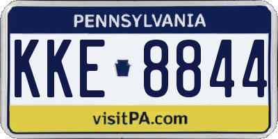 PA license plate KKE8844