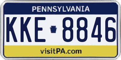 PA license plate KKE8846