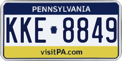 PA license plate KKE8849