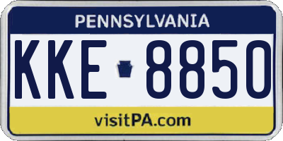 PA license plate KKE8850