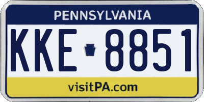 PA license plate KKE8851