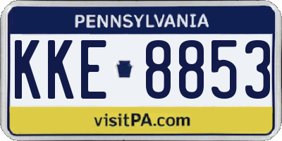 PA license plate KKE8853