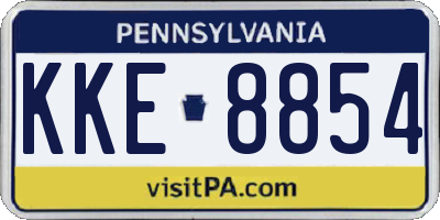 PA license plate KKE8854