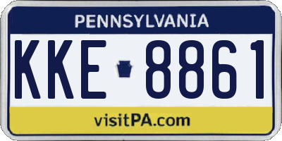 PA license plate KKE8861