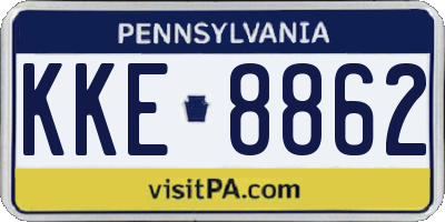 PA license plate KKE8862