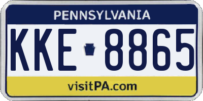 PA license plate KKE8865