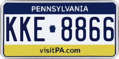 PA license plate KKE8866