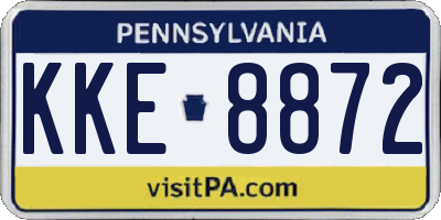 PA license plate KKE8872