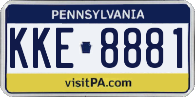 PA license plate KKE8881