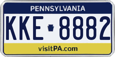 PA license plate KKE8882