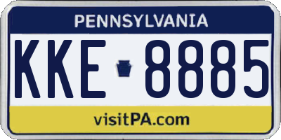 PA license plate KKE8885