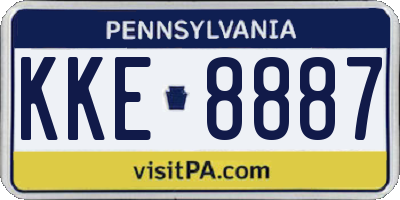 PA license plate KKE8887