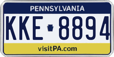 PA license plate KKE8894