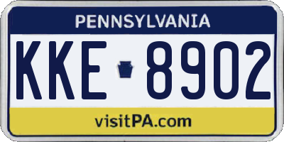 PA license plate KKE8902