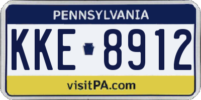 PA license plate KKE8912