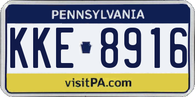 PA license plate KKE8916