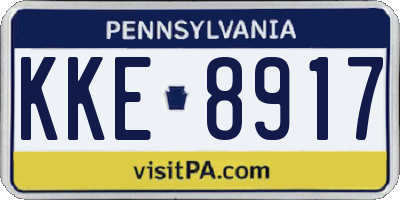 PA license plate KKE8917
