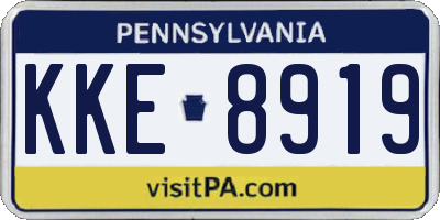 PA license plate KKE8919