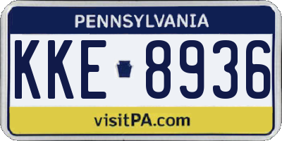 PA license plate KKE8936