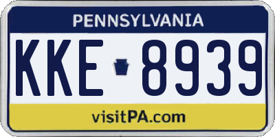 PA license plate KKE8939